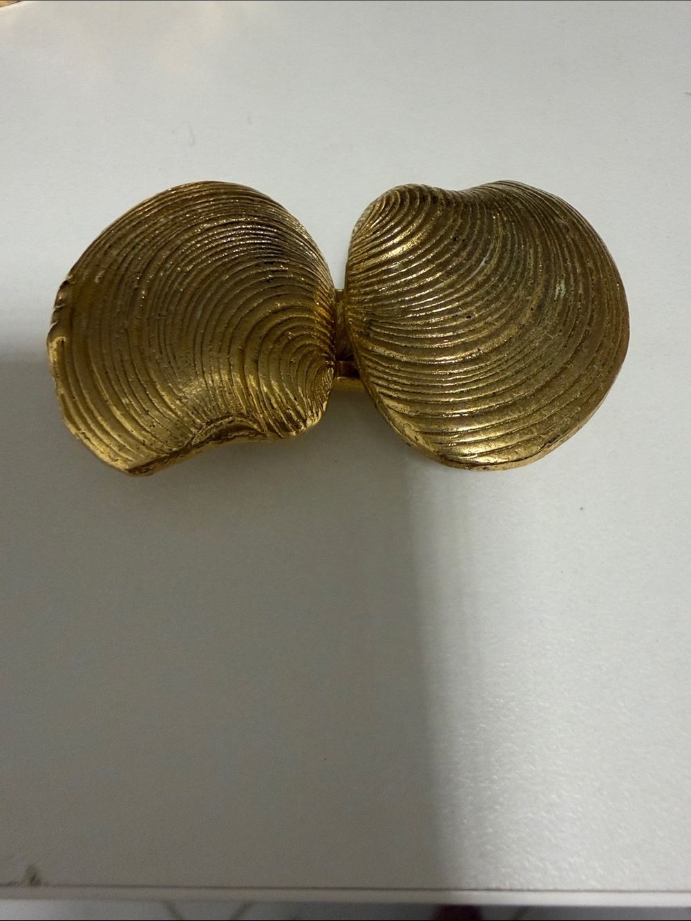 Vintage Gold Shell-Texture Belt Clips